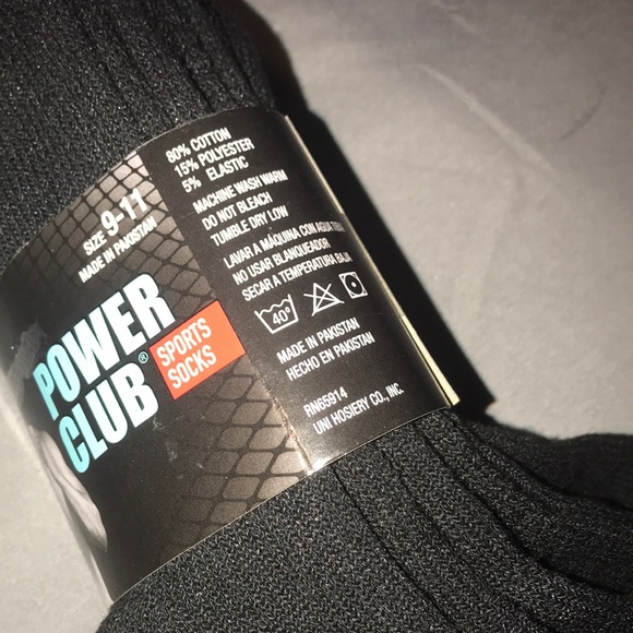 4-pair Power Club Sport Socks, Black/Gray, Men’s size 9-11, New! - Picture 6 of 10